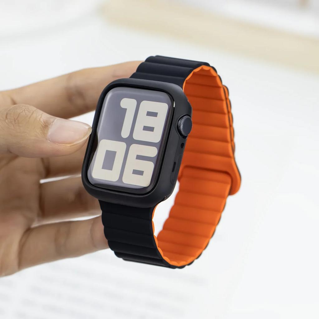 Koreanisch Niedliches Silikonarmband + Hülle Für Apple Watch Armband 44mm 45mm 49mm 42mm 40/38mm 41MM Frauenarmband Für iWatch 9 7 8 6 5 4 SE