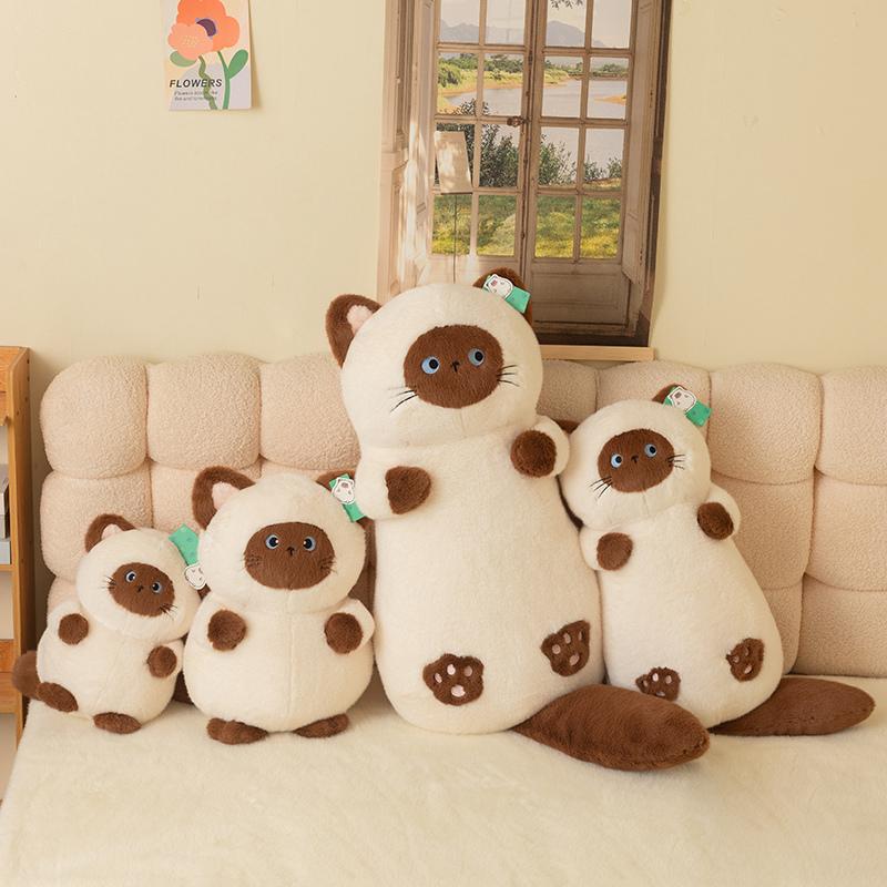 Adorable Sweet Cat Plush Toys Soft Fat Round Kitten Dolls for Girls Gifts Home Decor Fluffy Stuffed Animals