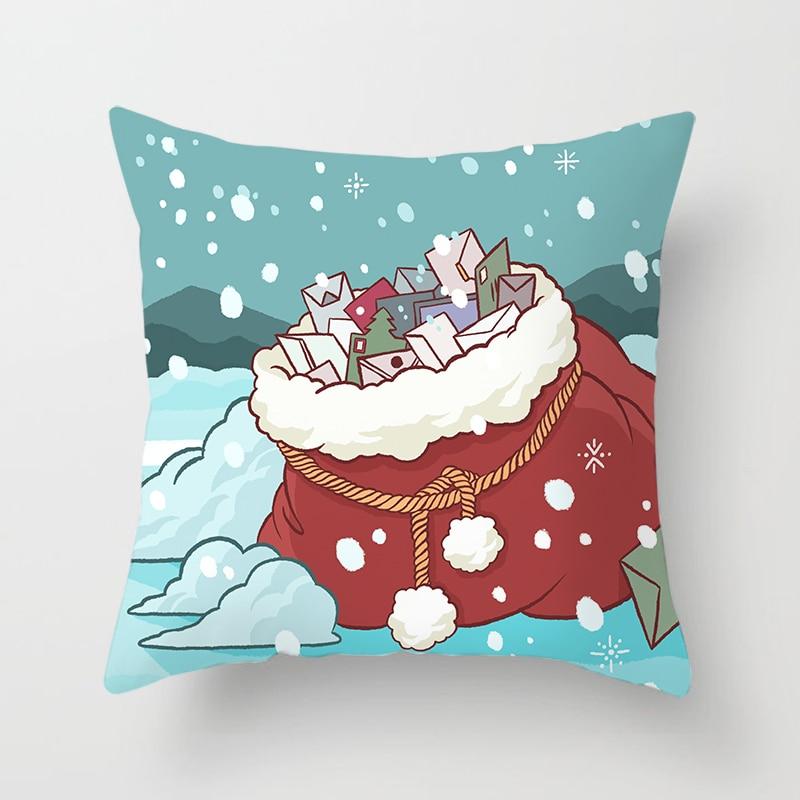 Santa Claus Christmas Pillow Set Sofa Gift Home Decoration Pillow Case Christmas Gift Pillow Case