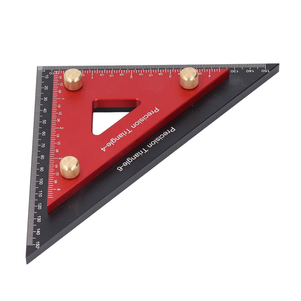 Double Triangle Ruler Detachable 4 Inch and 6 Inch Aluminum Alloy Accurate Carpentry Square Tool