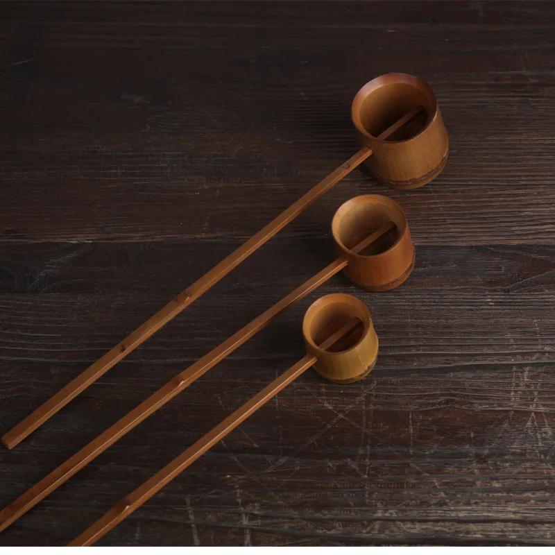 Chinese Style Handmade Natural Bamboo Wooden Tea Scoop Long Handle Water Tea Spoon Teaware Table Decor Kitchen Tool 2025 New