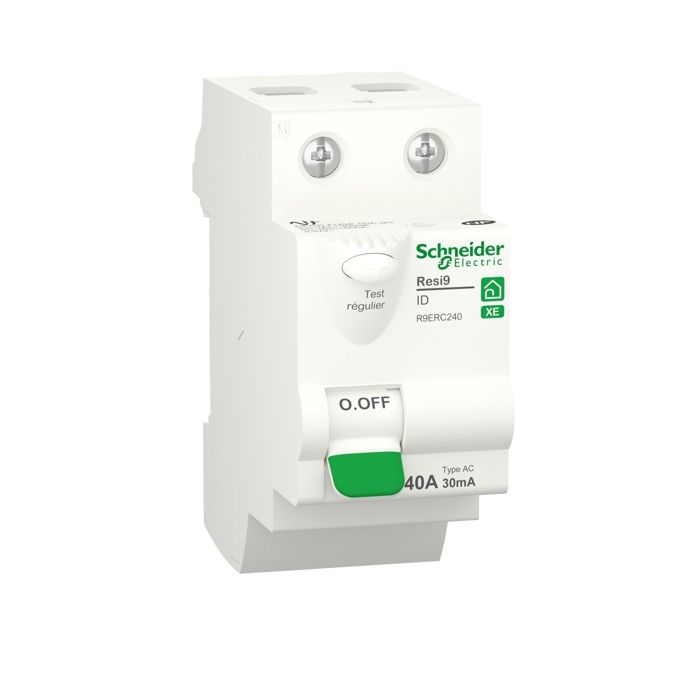 Interrupteur différentiel - SCHNEIDER ELECTRIC - R9ERC240 - 2P - 30mA - 40A Type AC