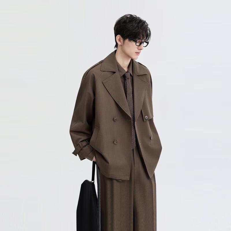 Men's British Style Double-Breasted Fall Trench Coat