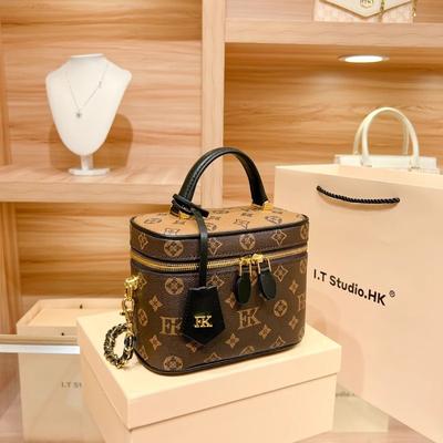 Kožená taška, Dámská krabicová taška, Nová módní a luxusní kabelka, Taška ve tvaru kbelíku, Malá crossbody taška