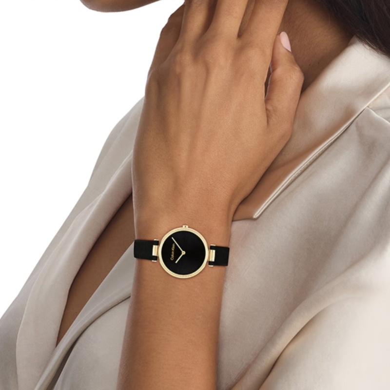 CALVIN KLEIN watch quartz movement bla dial women's watch small spring simple design 25100017