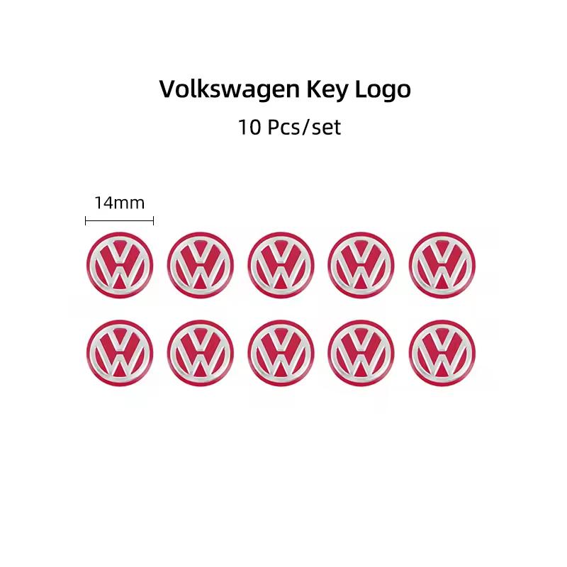 5/10Pcs 14mm Car Remote Key Stickers Badge Emblem Car Accessories For VW Scirocco Polo T5 Passat b6 Golf mk5 Tiguan Jetta CC MK7 O444