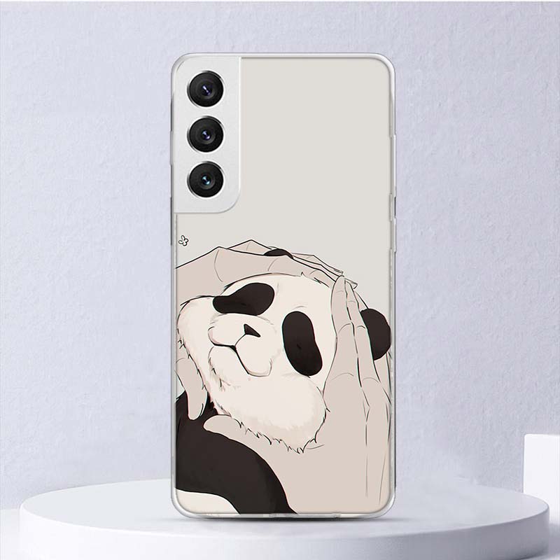 Kreslený Roztomilý Panda Medvěd Měkký Kryt Pro Samsung Galaxy S22 S21 Ultra S20 FE S10 Plus Kryt na Telefon S9 S8 + S10E S7 Edge S6 Funda Coq