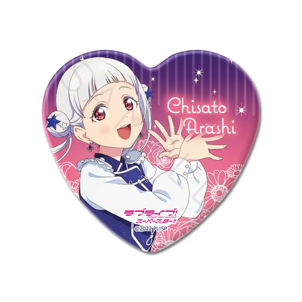 SYNC INNOVATION XC Arashi Chisato 2nd Edition Can Badge H52mm x W57mm  Love Live! Superstar!!  Heart-Shaped SYNC-LLSP2HKB-XC