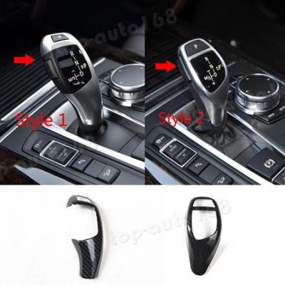ABS Carbon Fiber Look Gear Shift Knob Side Cover 1PCS Trim For BMW X5 2014-2018