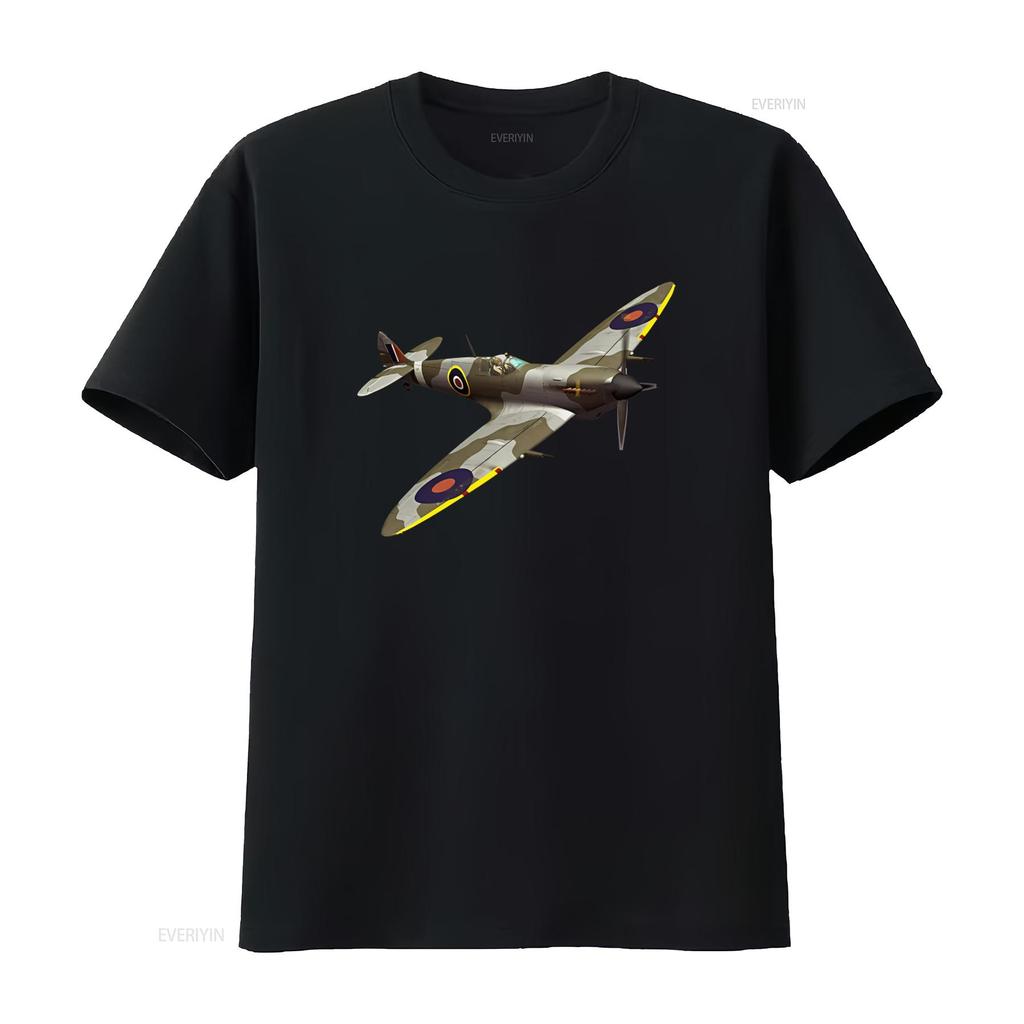 Vintage Supermarine Spitfire Flying Solo Mens Cotton T Shirt Retro Military Aviation Design Comfortable Fit Perfect for
