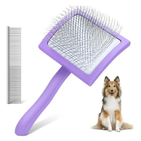 1 Set Slicker Brush for Poodles Dog Grooming Brush with Extra Long Pins Pet Brush And Comb Remove Tangles Knots for Goldendoodles Labradoodles