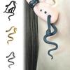 Gothic Punk Ear Accessories 1 Pair Vintage Snake Earrings Retro Front Back Style Animal Earrings Stud Serpent Halloween Statement Jewelry for