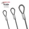 304 Stainless Steel Wire Rope Lamp: Durable, Anti-Fall, Rubber-Coated, Crimped Aluminum Sleeve for Safe Picture Hanging.