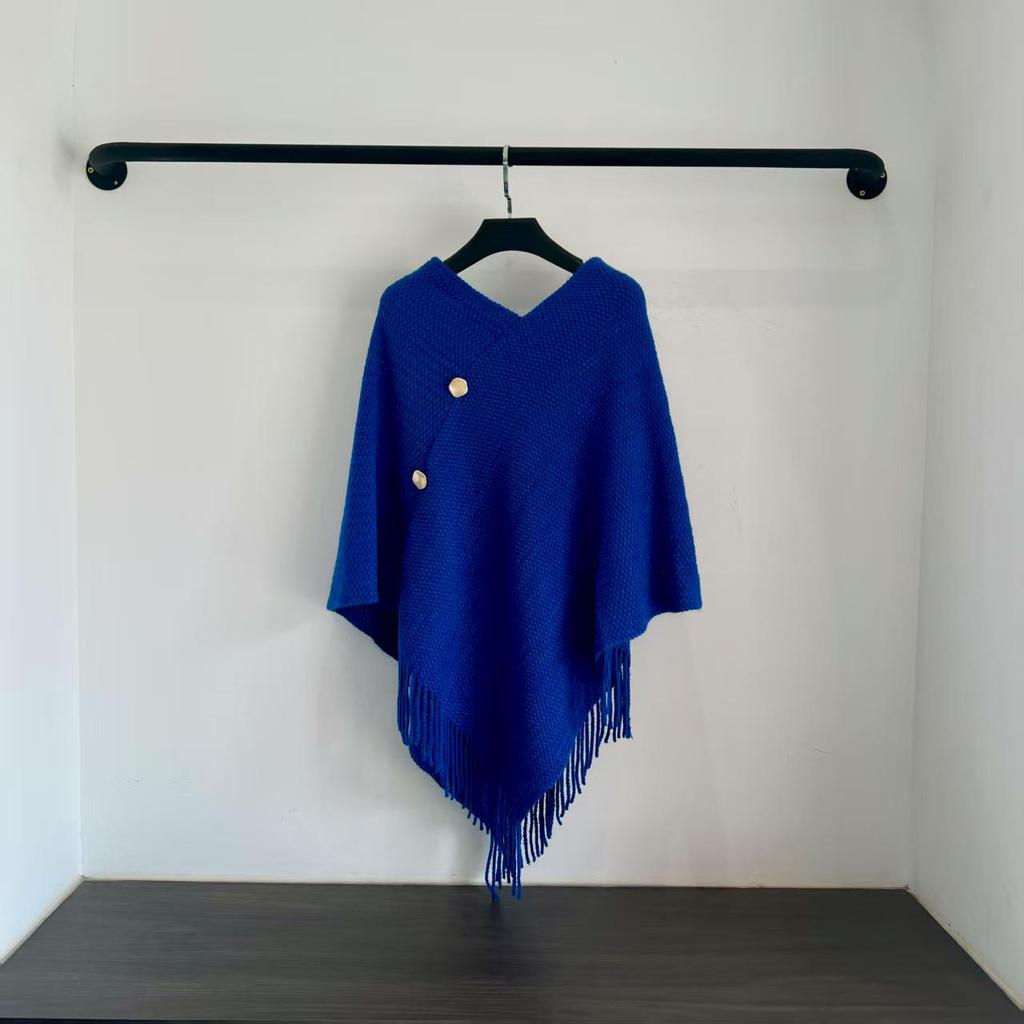 Damen Strickpullover Schal in Unifarbe: Vielseitiger Frühlings- und Herbst-Cardigan-Schal für klimatisierte Räume.