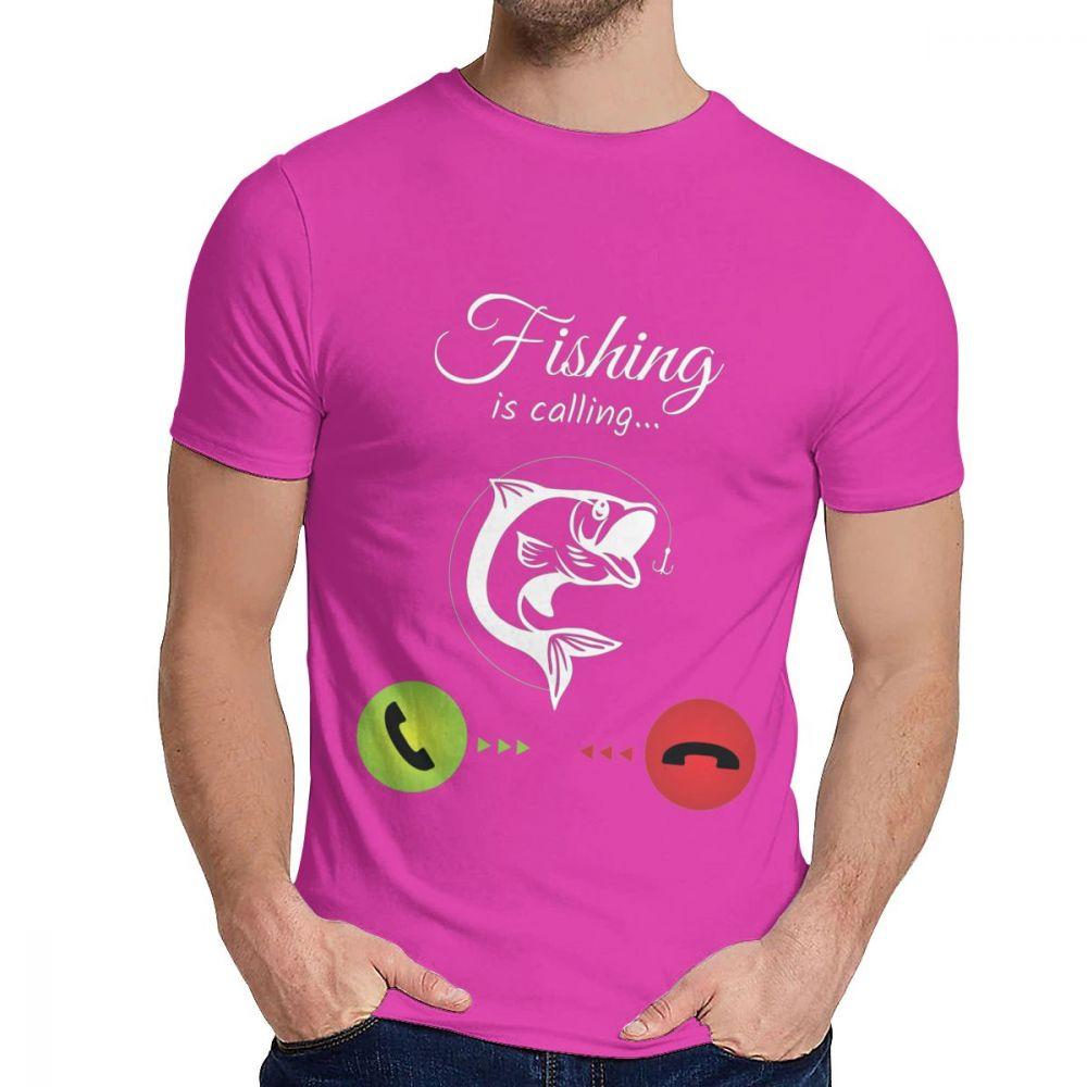 Cotton Fishing Is Calling T Shirt Unisex Design High Quality Fashion O Neck Homme Tee