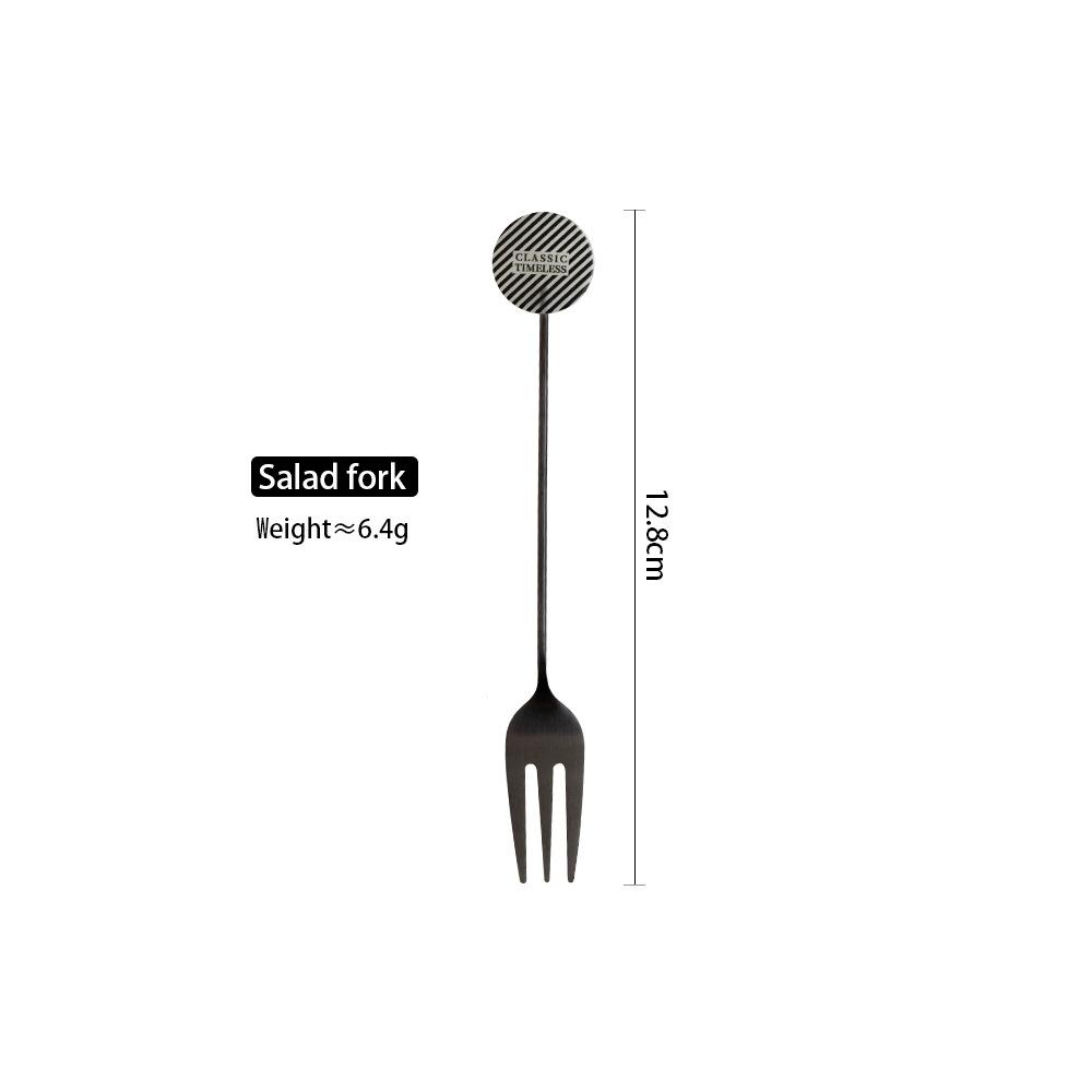 1pc Stainless Steel Stirring Spoon Fork Coffee Cake Dessert Tea Ice Cream Creative Teaspoon Spoon Kitchen Tableware