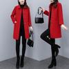 2025 Autumn/Winter Women's Plus Velvet Woolen Coat - Mid-Length, Slimming, Flattering Jacket
