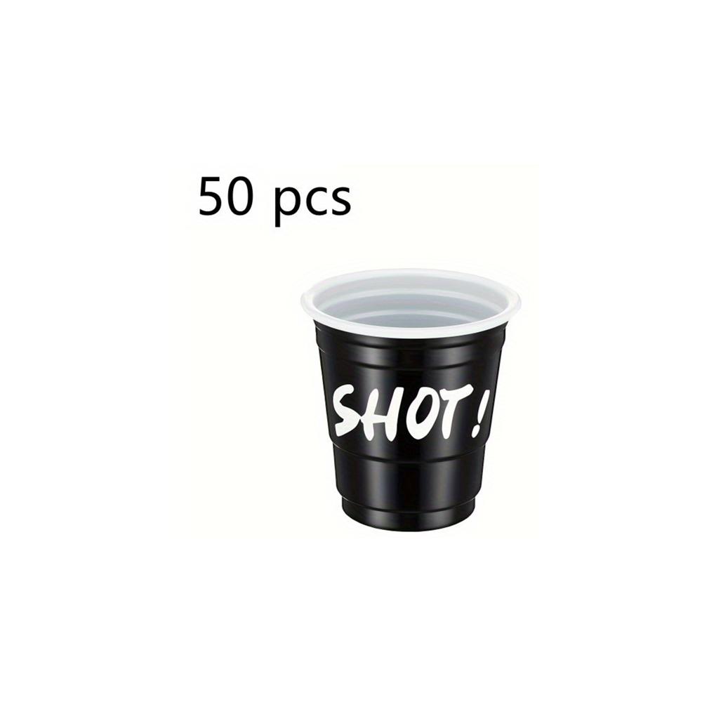 

50/100 шт. одноразовые стаканчики для рюмок, пластиковые стаканчики для вечеринок на день рождения, девичник, праздничная вечеринка, сервировка закусок, образцы дегустаций 50pcs чёрный