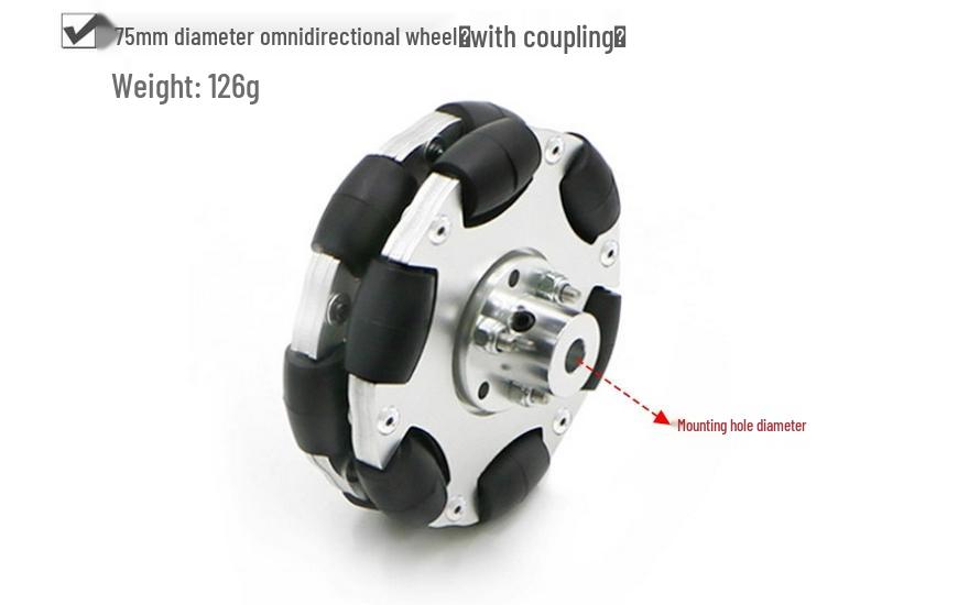 High Load 203mm Omnidirectional Metal Hub Caster Wheel for Smart Cars (40KG Capacity)
