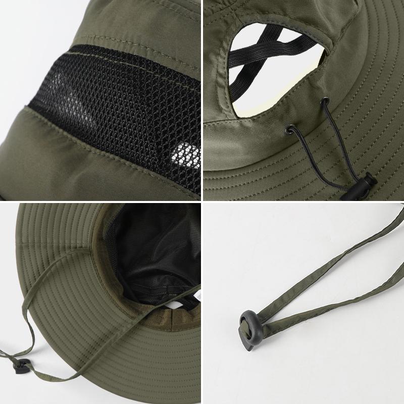 Unisex Breathable Mesh Panel Bucket Hat, Spring Summer UV Protection Sun Hat, Lightweight Outdoor Cap for Work Travel Hiking