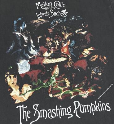 Vintage The Smashing Pumpkins L Black Mellon Collie Maglietta a Punto Singolo STAMPA