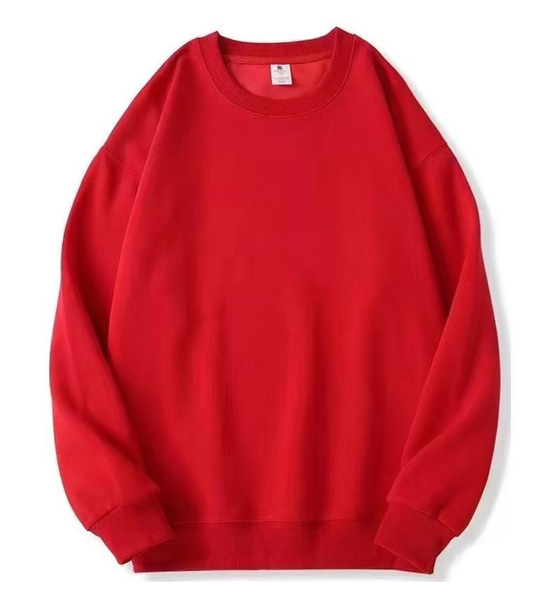 European-American Unisex Pure Cotton Round Neck Sweatshirt - Casual Solid Color, Fall/Winter Long Sleeve Fashion Style
