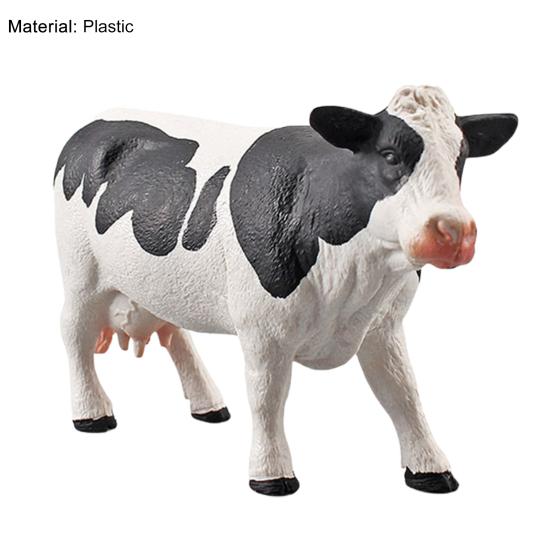 Animal Model Solid Meticulous Workmanship Plastic Simmental Cow Animal Model for Desktop Decoration
