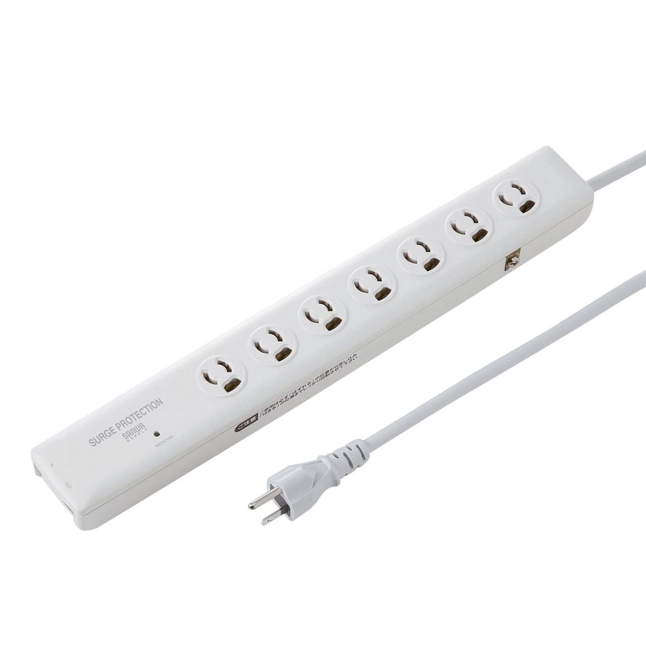 

Sanwa Supply High-Performance Lightning Guard Strip (3-Pin, 7 Outlets, 2m) TAP-SP312TEL White
