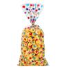 100Pcs Colorful Candy Bags Assorted Dot Stripe Star Pattern Cellophane Treat Bags