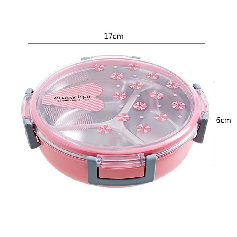 Portable Lunch Box, 3 Grids Container Storage Box, Healthy Plastic Stainless Steel Food Container, School Picnic Food Fruit
