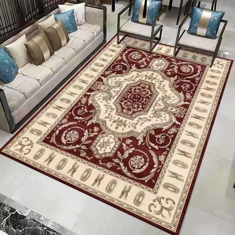 Living Room Mat with Floral Pattern, Washable Modern Mat for Bedroom Entryway Lounge Soft Luxurious Non-Slip Thick Elegant Dreamy Landscape Fashion