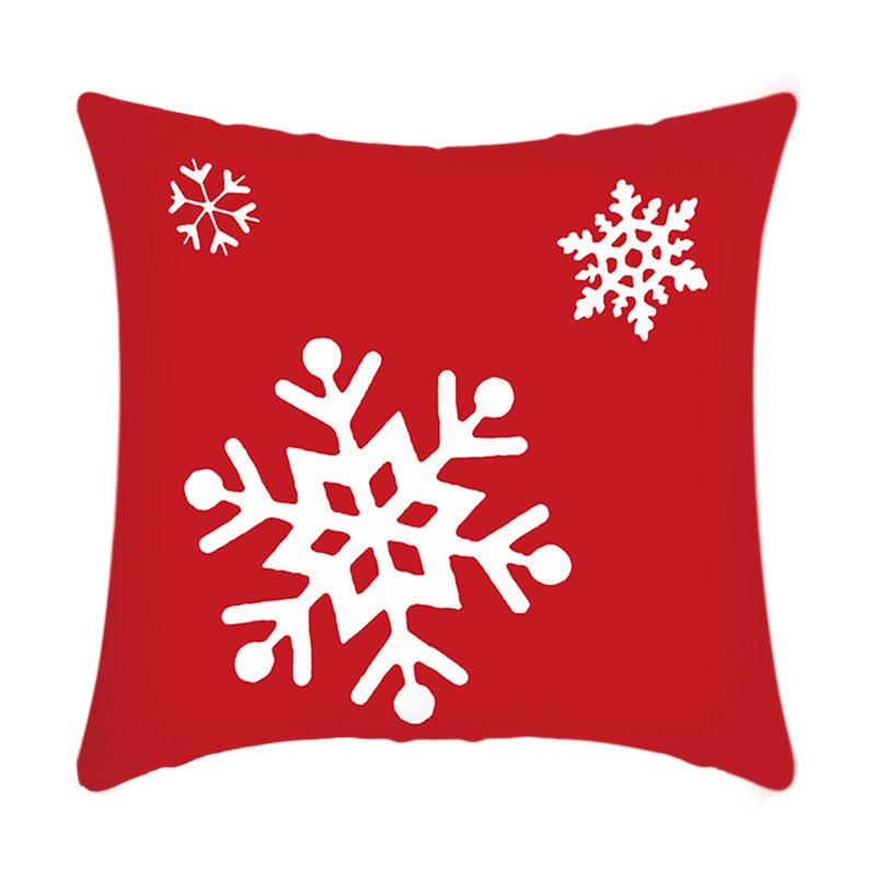 New Christmas Sofa Pillow Cover Home Red Simple Printed Bedside Pillow Cover