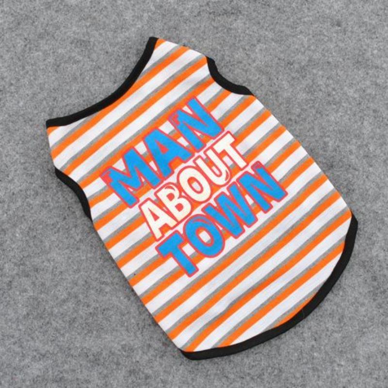 

Рубашка в полоску с изображением собак, жилет для весны и лета xs