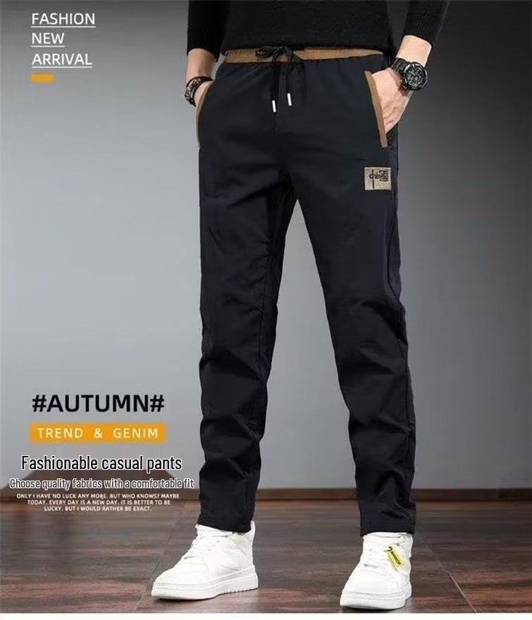 Pánské sametové ležérní sportovní kalhoty slim-fit na podzim/zimu - Módní design s rovnými nohavicemi