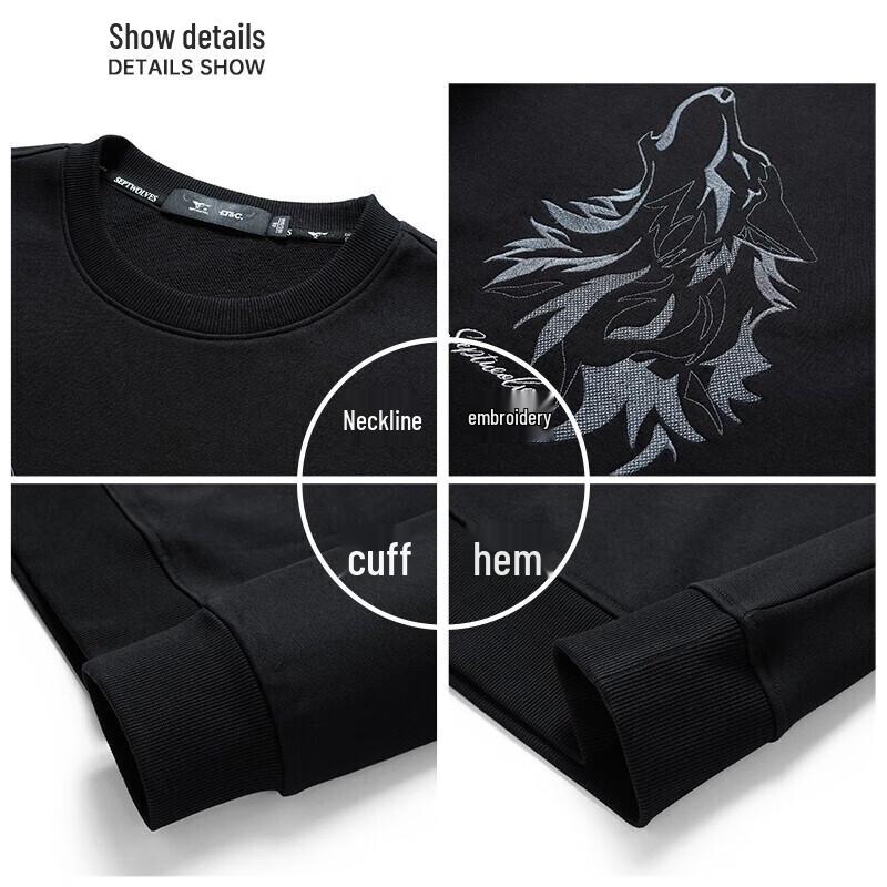 Septwolves Men's Round Neck Pullover Sweatshirt