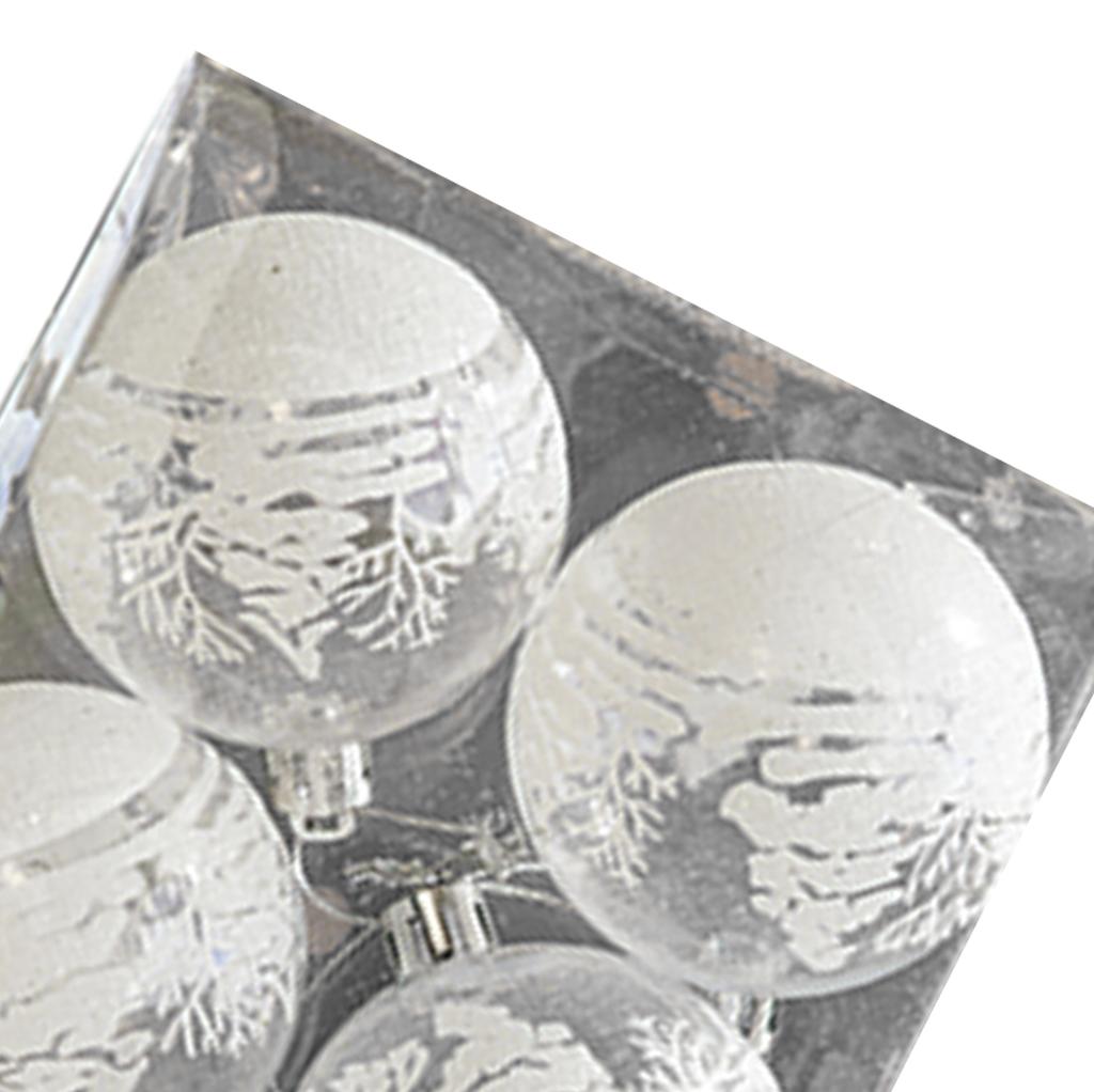 6 Pcs Xmas Ball Ornaments Set Snow Scene Shatterproof Transparent Acrylic Clear Xmas Balls Hanging