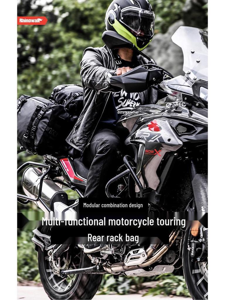 Rhino Walk Motorcycle Rear Seat Bag Set - Mother-Child Combo, Hanging & Side Bags, Best Seller.