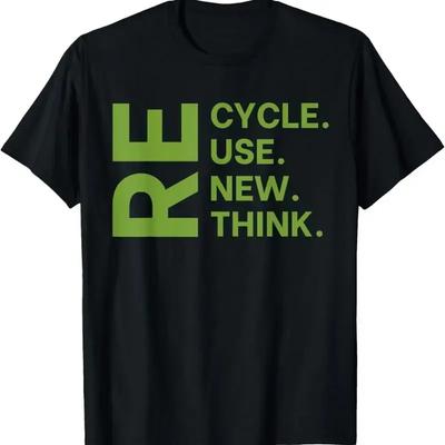 Recycle Hergebruik Vernieuw Heroverweeg Aardedag Environunisextal Activisme T-shirt