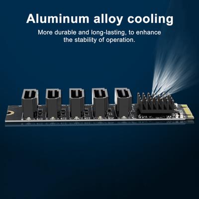 M.2 B-Key zu SATA3 SSD Adapterkarte B-KEY SATA zu SATA 3.0 6Gbps 5 Ports Adapter Konverter Festplatten-Erweiterungskarte