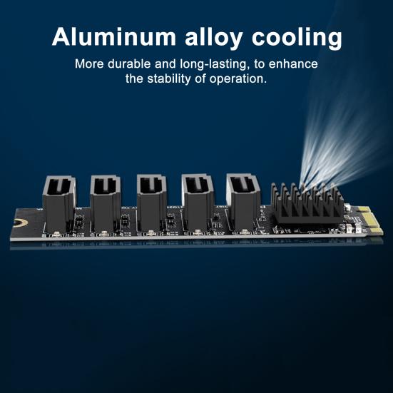 M.2 B-Key to SATA3 SSD Adapter Card B-KEY SATA to SATA 3 6Gbps 5 Ports