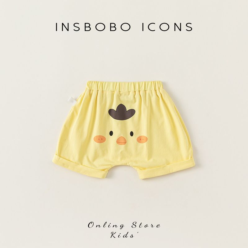 Insbobo Baby Pants Summer 2025 New Style Baby Big Bottom Pants Summer Children s Shorts Cute Children s Clothing Trendy Yellow 80