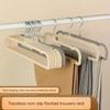 10-Pack Velvet Pants Hangers, Multi-Functional Non-Slip Polished Finish, Traceless Space-Saving Wardrobe Organizer for Adult Trousers