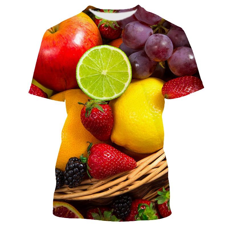 Früchte Beeren Muster Herren T-Shirt Lässig Herren Weich Locker Kurzarm Kleidung Modisch Streetwear Lustig Rundhals Oberteile