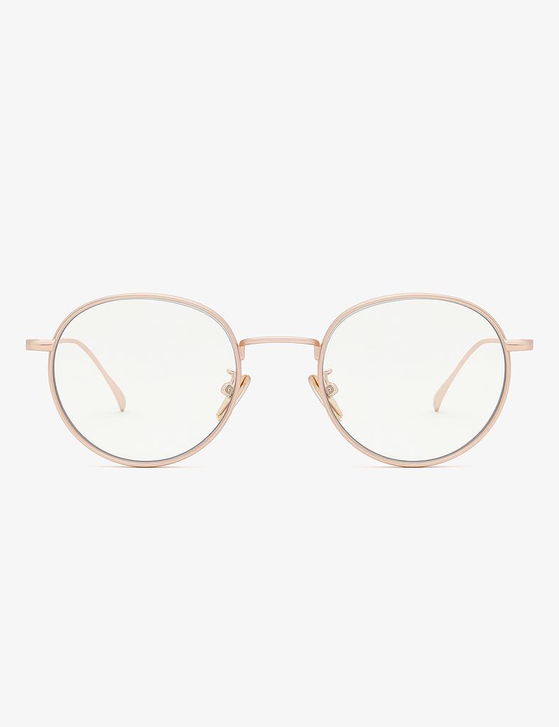 Leunehauwin February Gold Blue Light Blocking Glasses Dr0203B