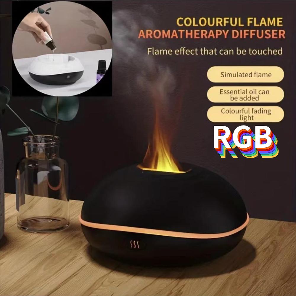 Est- 7 Farbe Flamme Aroma Diffusor 200 ml Feuer Flamme Luftbefeuchter Hause USB Ätherisches Öl Diffusor Stumm Aroma Duft Diffusor