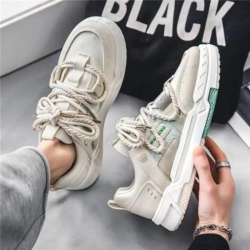 New Men's Skateboard Shoes Canvas Comfortable Thick Soled Platform Shoes Men's Casual Vulcanized Sports Shoes Student Shoes