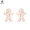 Funny Stainless Steel Gingerbread Man Earring Cartoon Ghost Ear Jewelry Girls Delicate Mermaid Fairy Earrings Gifts Accessories