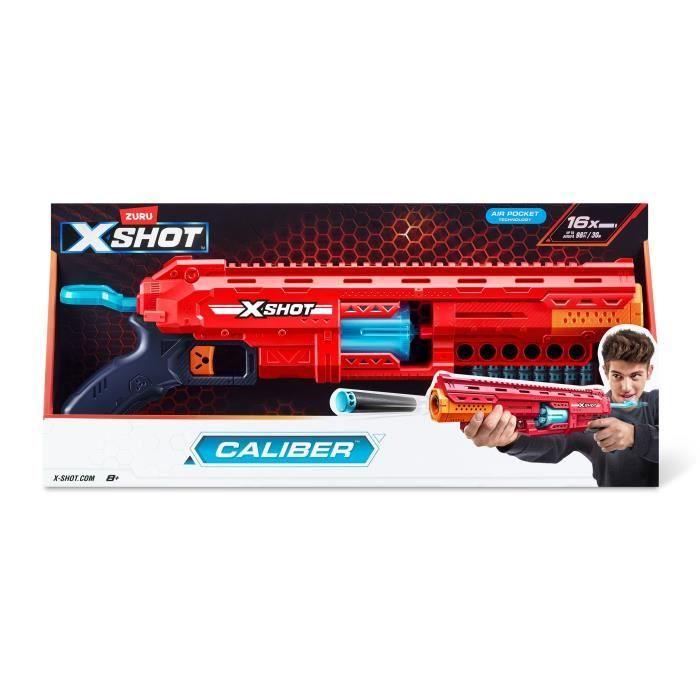 Lanceur de fléchettes - ZURU - X-SHOT Caliber - Barillet rotatif - Portée 27m - 16 fléchettes incluses