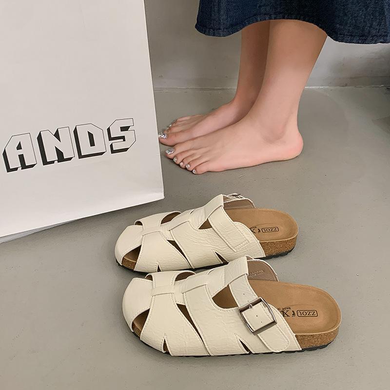 

Baotou half slippers women s summer wear new with skirt seaside beach cool slippers 40 белый