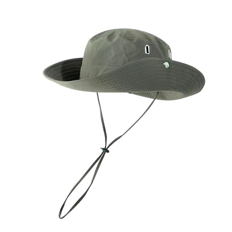 New Outdoor Sunshade Fisherman Cap Camping Simple Drawstring Western Cowboy Hats Retro Mountaineering Hat Women